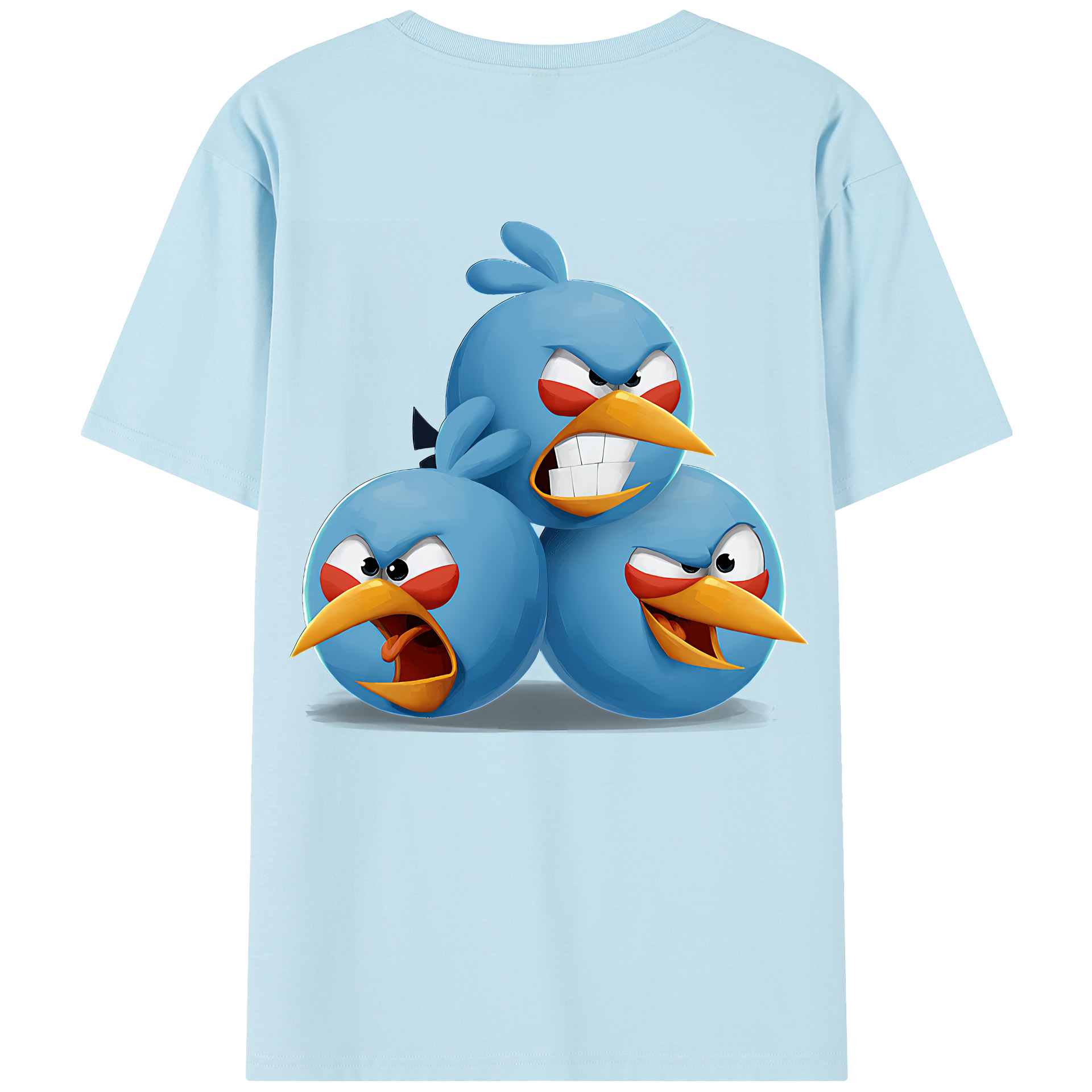 （画像用） Angry Birds アングリーバード 綿100％半袖Tシャツ（背面プリント）